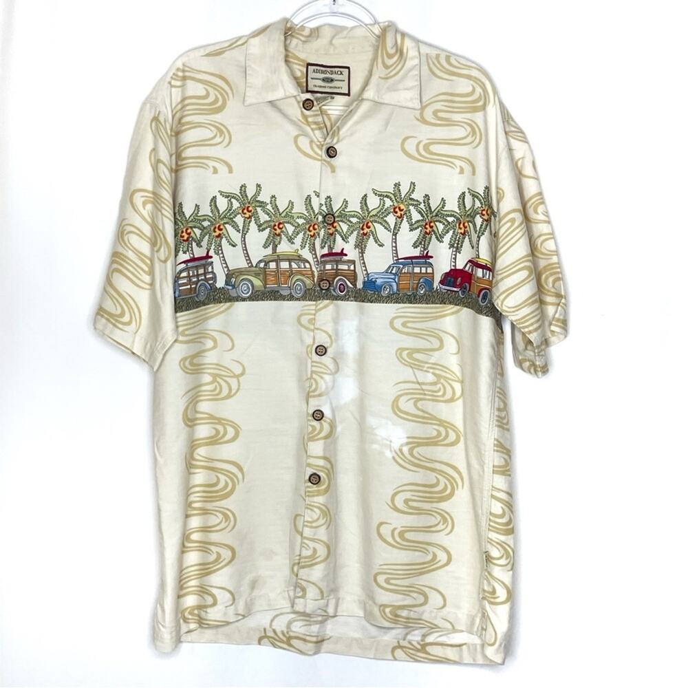 Adirondack Trading Company Men's 100% Cotton Tropical Travel Button Up Shirt L